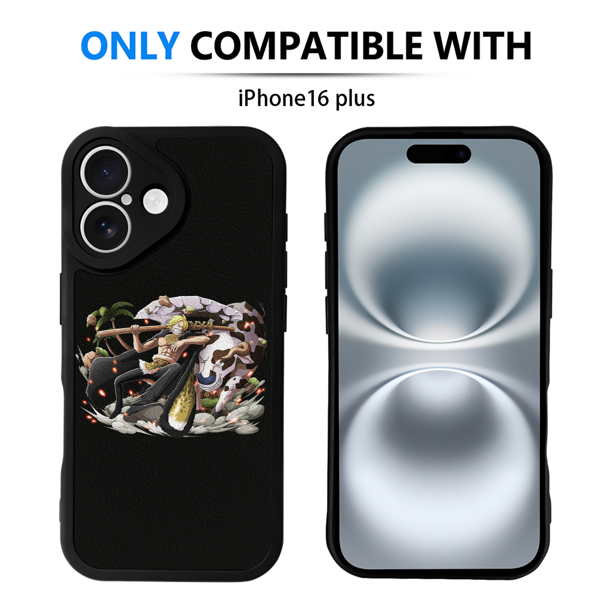 （画像用） ワンピース サンジ ONE PIECE Sanji 【iPhone 16シリーズ対応】シリコンスマホケース（レザー調） 材質：シリコン